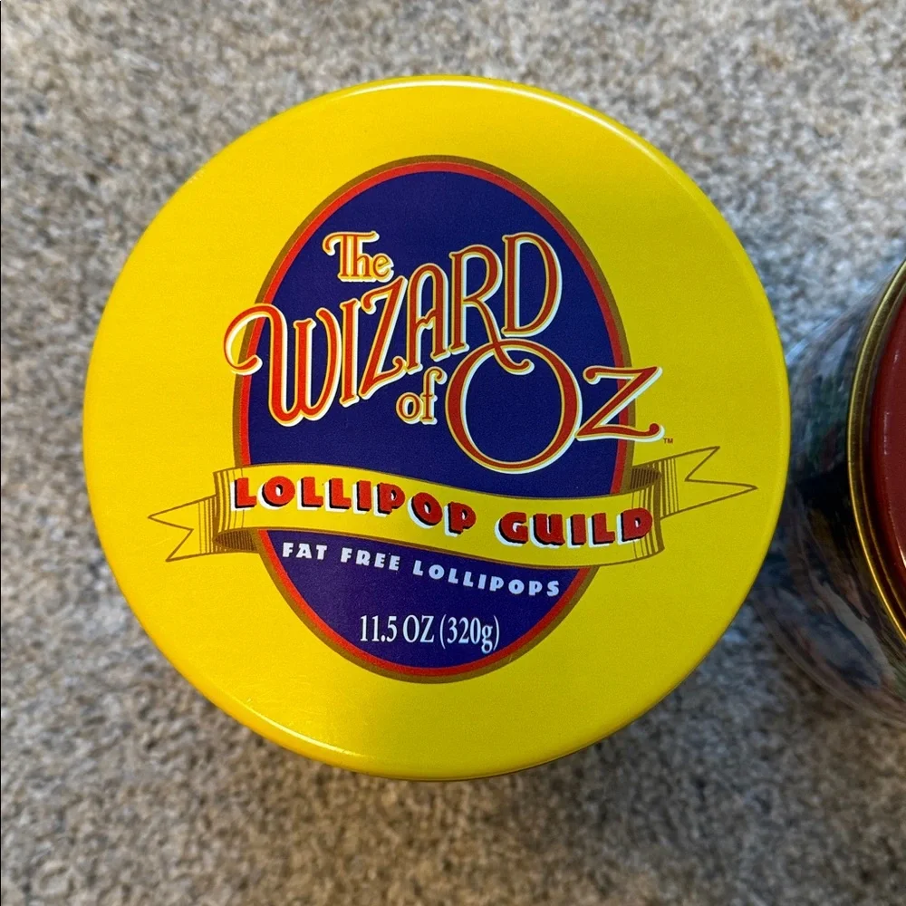 Wizard of Oz Collectible Vintage Lollipop Guild Yellow Brick Road Metal Tin Set
